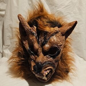 Werewolf Mask with Brown Faux Fur Adult Small NWOT